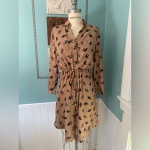 Spense drawstring elephant print dress